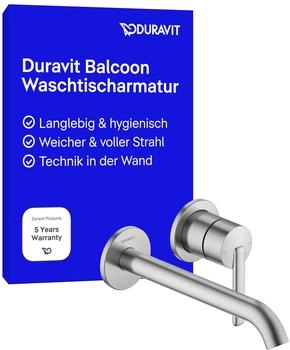 Duravit Balcoon Unterputz-Einhebelmischer Waschtischarmatur Edelstahl gebürstet (BA1070004070)
