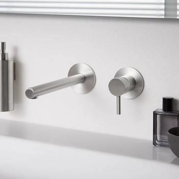 Herzbach Design iX Unterputz Waschtischarmatur Edelstahl gebürstet 210 mm (17.139745.1.09)