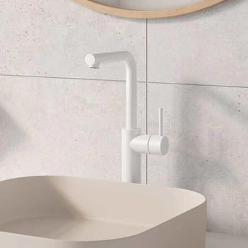 Herzbach Siro White Waschtischarmatur XL-Size mit erhöhtem Armaturenkörper weiß matt (30.120333.3.07)