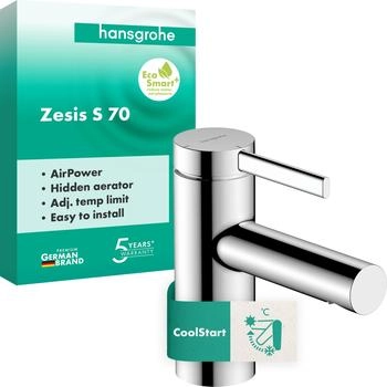 Hansgrohe Zesis S Einhebel-Waschtischmischer 70 CoolStart ohne Ablaufgarnitur Chrom (74711000)