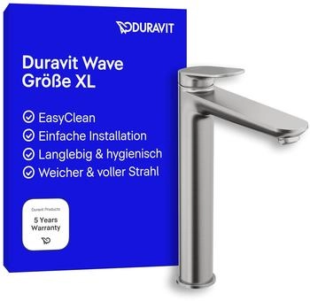 Duravit Wave Waschtischarmatur XL Edelstahl geb&uuml;rstet (WA1040002070)