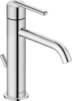 Duravit Balcoon Waschtischarmatur M FreshStart und MinusFlow mit Zugstangen-Ablaufgarnitur, Chrom (BA1023001010)