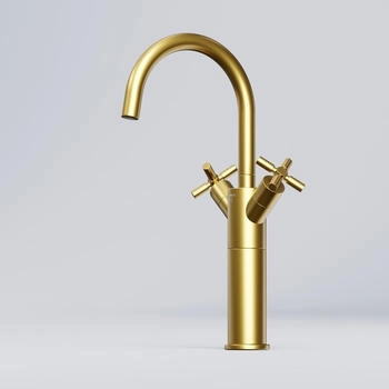 Steinberg Serie 250 Waschtisch-Zweigriffarmatur schwenkbar gold gebürstet (2501550BG)