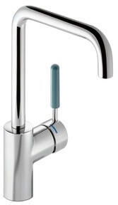 Hewi Waschtischarmatur Rundrohr mit aquablauem Griff (AQ1.12M1064055)