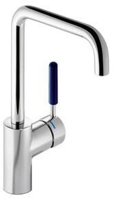 Hewi Waschtischarmatur AQ 477/801 stahlblau Rundrohr verchromt (AQ1.12M10640 50)