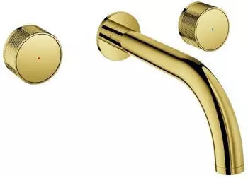 GROHE Atrio Private Collection 3-Loch-Waschtischarmatur Wandmontage Knopfbet&auml;tigung cool sunrise (20589GL0)