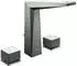 GROHE Allure Brilliant 3-Loch Waschtischarmatur L-Size mit White Attica Einlagen Hard Graphite gebürstet (20671AL0)