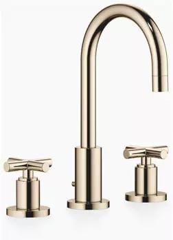 Dornbracht TARA Waschtisch-Dreilochbatterie mit Ablaufgarnitur 135mm Champagne (20710892-47)