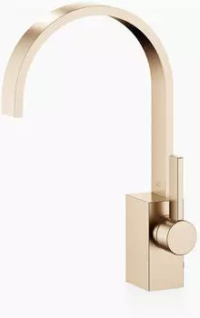 Dornbracht MEM Waschtisch-Einhandbatterie mit Ablaufgarnitur, Ausladung 200mm, Champagne Geb&uuml;rstet (33501782-46)