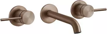 Gessi 316 Cesello 2-Griff-Waschtisch-Wandarmatur 126-147mm Kupfer geb&uuml;rstet PVD (54492708)