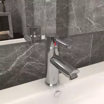 vidaXL Badezimmer Waschtischarmatur Silber 130x176mm