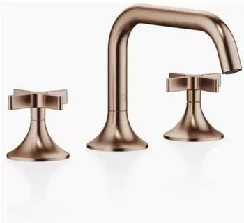 Dornbracht VAIA Waschtisch-Dreilochbatterie mit Ablaufgarnitur, Bronze geb&uuml;rstet (20705809-42)