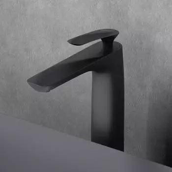 doporro Design Waschtischarmatur Einhebelmischer Schwarz matt 28cm