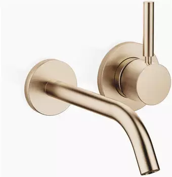Dornbracht META Waschtisch-Wand-Einhandbatterie ohne Ablaufgarnitur Light Gold geb&uuml;rstet (36860660-27)