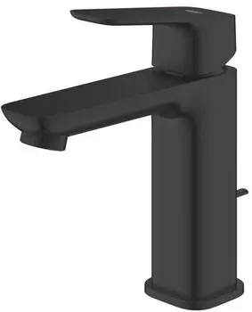 GROHE Cubeo Einhand-Waschtischbatterie M-Size Zugstangen-Ablaufgarnitur matt schwarz (1017562430)