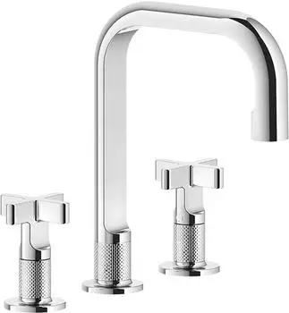Gessi Inciso+ 3-Loch-Waschtischarmatur Auslauf H=139mm Ausladung 160mm Chrom (58113031)