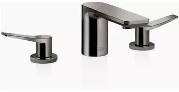 Dornbracht Liss&eacute; Waschtisch-Dreilochbatterie mit Ablaufgarnitur, 130mm, Dark Chrome (20713845-19)