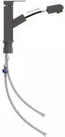 vidaXL Waschbeckenarmatur mit Herausziehbarer Brause Grau 157x172 mm