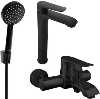 Mexen Pecos R75 Badewannenset, Schwarz (72713R75-70)