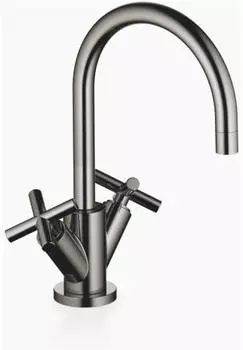 Dornbracht Tara. Waschtisch-Einlochbatterie mit Ablaufgarnitur, Ausladung 165mm, Dark Chrome (22513892-19)