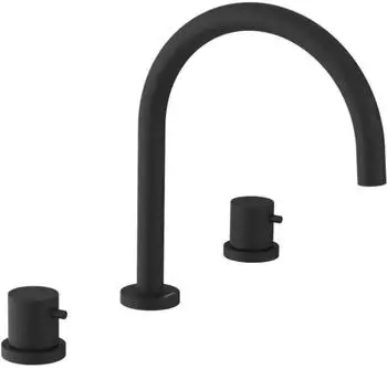 Sapho Ultramix 3-Loch Waschtischarmatur, Schwarz matt (UT017B)