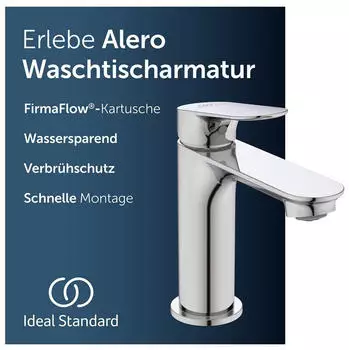 Ideal Standard Alero Waschtischarmatur Push-Open Ablauf wassersparend Chrom (BE183AA)