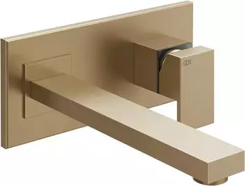 Gessi Rettangolo Unterputz-Einhebelmischer Fertigmontageset Waschtisch mit Auslauf, links, 257mm, Geb&uuml;rstetes Warmbronze PVD (44838726)