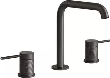 Gessi 316 Cesello 3-Loch-Waschtischarmatur 162mm Metall Schwarz geb&uuml;rstet PVD (54412707)