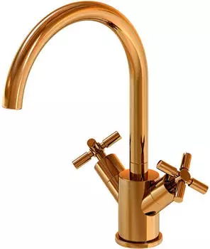 Steinberg Serie 250 Waschtisch-Zweigriffarmatur mit Ablaufgarnitur Ros&eacute; Gold (2501500RG)
