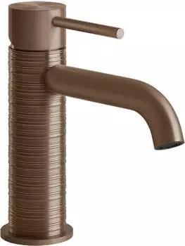 Gessi 316 Trame Waschtisch-Einhebelmischer ohne Ablaufgarnitur, Ausladung 122mm, Kupfer geb&uuml;rstet (54302708)