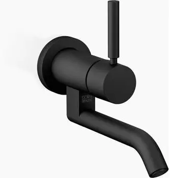 Dornbracht Meta Waschtisch-Wand-Einhandbatterie ohne Ablaufgarnitur, schwarz matt (36805660-33)