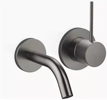 Dornbracht META SLIM Waschtisch-Wand-Einhandbatterie ohne Ablaufgarnitur, Dark Platinum Geb&uuml;rstet (36867662-99)