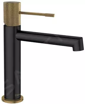 Sapho Solaris Waschtischarmatur, Mattschwarz/Gold (WD002G)