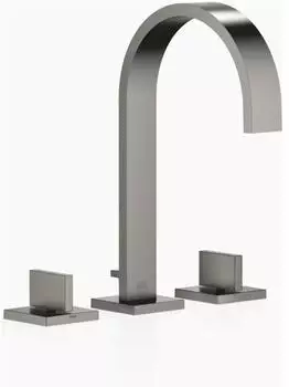 Dornbracht MEM Waschtisch-Dreilochbatterie mit Ablaufgarnitur, Dark Platinum geb&uuml;rstet (20713782-99)