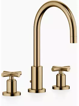 Dornbracht Tara Waschtisch-Dreilochbatterie mit Ablaufgarnitur, 165mm, dark brass geb&uuml;rstet (20713892-39)