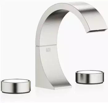 Dornbracht CYO Waschtisch-Dreilochbatterie mit Ablaufgarnitur, Platin geb&uuml;rstet, 133mm (20710811-06)
