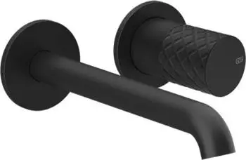 Gessi Habito Waschtisch-Einhebelmischer Wandmontage, INTRECCIO, Schwarz Matt, 171-201mm (70188299)