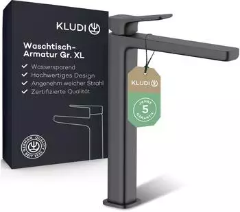 Kludi KLUDI-X3 Waschsch&uuml;sselarmatur ohne Ablaufgarnitur, schwarz matt (422983981)