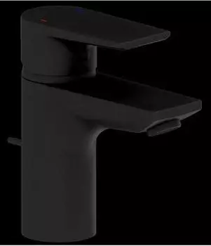 Heinrichschulte alpha_400 Waschtischarmatur 105mm mit Ablaufgarnitur, mattschwarz (Z06912200280)