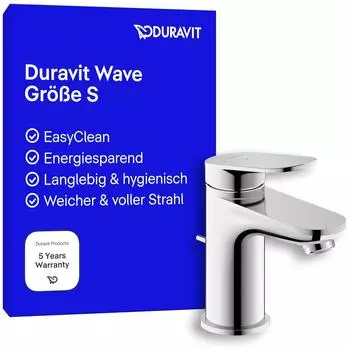 Duravit Wave Einhebel-Waschtischmischer S FreshStart Auslauf 95mm chrom (WA1011001010)