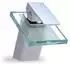 HAC24 Waschtischarmatur Glas Wasserfall Einhebelmischer, verchromt