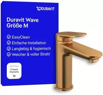 Duravit Wave A Einhebel-Waschtischmischer 122mm, geb&uuml;rstete Bronze (WA1020002004)