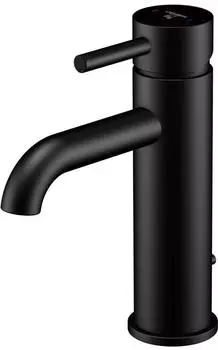 Steinberg Serie 100 Waschtisch-Einhebelmischbatterie mit Ablaufgarnitur, matt schwarz (1001755S)