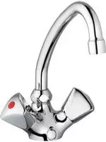 Zweigriff NIEDERDRUCK Waschtischarmatur classic line - mit HU-Rohrauslauf 145 mm