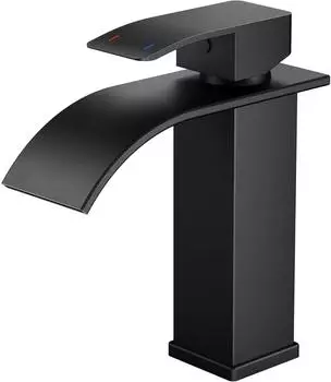 LuxusKollektion Wasserfall Waschtischarmatur Einhandmischer schwarz 110mm