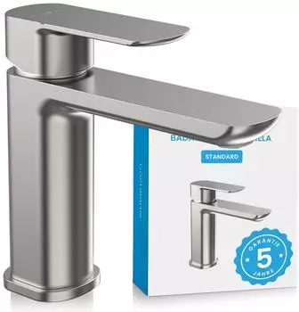 Bächlein Mizarela Einhebelmischer flacher Auslauf, Edelstahl gebürstet (4b2182fc-5068-47f9-a049-5f2625962dbe)