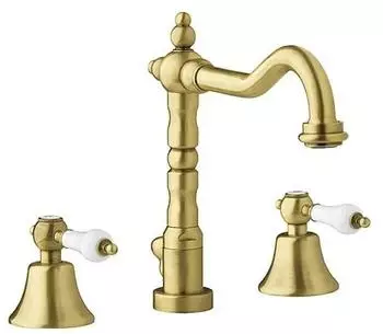Trizeratop Waschtischarmatur 3-Loch, bronze, Retro (TRI-2136/BR)