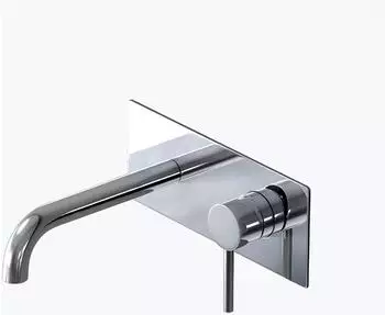 Mai & Mai Unterputz-Wandarmatur Waschbecken, Messing, silber (WA112)