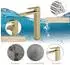 LuxusKollektion Waschtischarmatur Hoch, gebürstetes Gold, Edelstahl, Keramikventil, 250mm