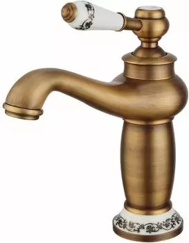 LuxusKollektion Einhebelmischer Waschtischarmatur antikes Messing, Warm-/Kaltwasser G3/8